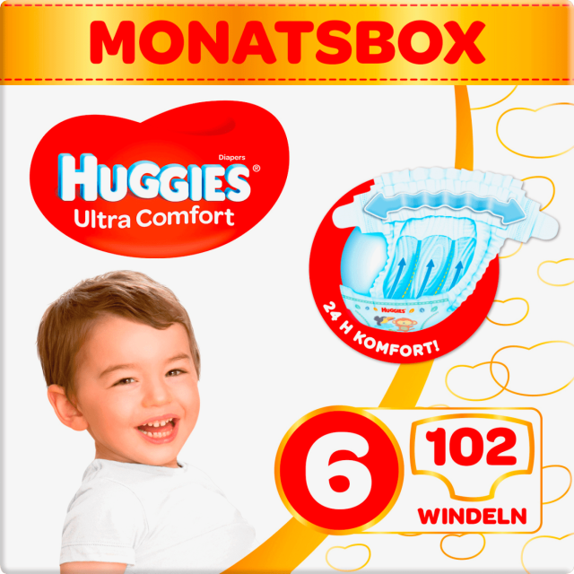 Huggies Pañales UC Talla 3 (168 unidades), Talla 4 (150 unidades), Talla 5 (126 unidades), Talla 6(102 unidades): Talla 6 - 102 unidades