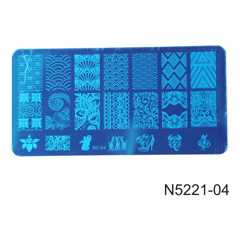 Gelfavor-Placa de estampado para manicura, Gel transparente, sello de silicona, molde para sello, acero inoxidable, esmalte de uñas de Gel UV: N522104