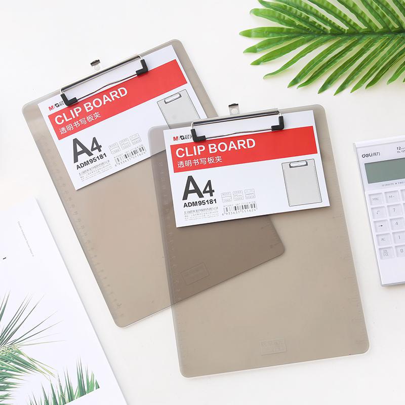 A4 Transparent Writing Board Clip Double Scale Clipboard Paper Pad Writing Pad Record Plate Clip Office Professiona
