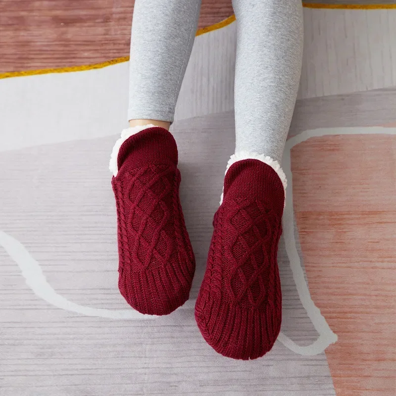 Winter Snow Socks Men Thicken Warm Home Bedroom Socks Slippers Man Non-Slip Foot Warmer Carpet knitted Socks Calcetines Hombre