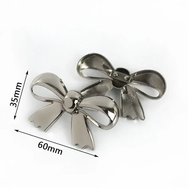 5/10 Stuks Leuke Strik Metalen Decoratie Gesp 30/45/60 Mm Tas Schoenen Clip Sluiting singels Eye-Splice Pin Gespen Boog Knop Accessoire: 3# / Antiek Messing