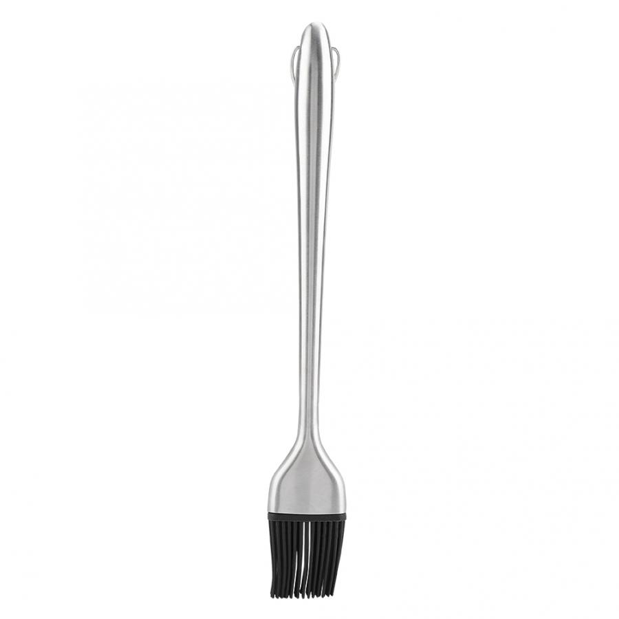 Brosses de cuisson de gâteau de pâtisserie de badigeonnage de brosse d'huile de BBQ de Silicone chaude avec la poignée d'acier inoxydable