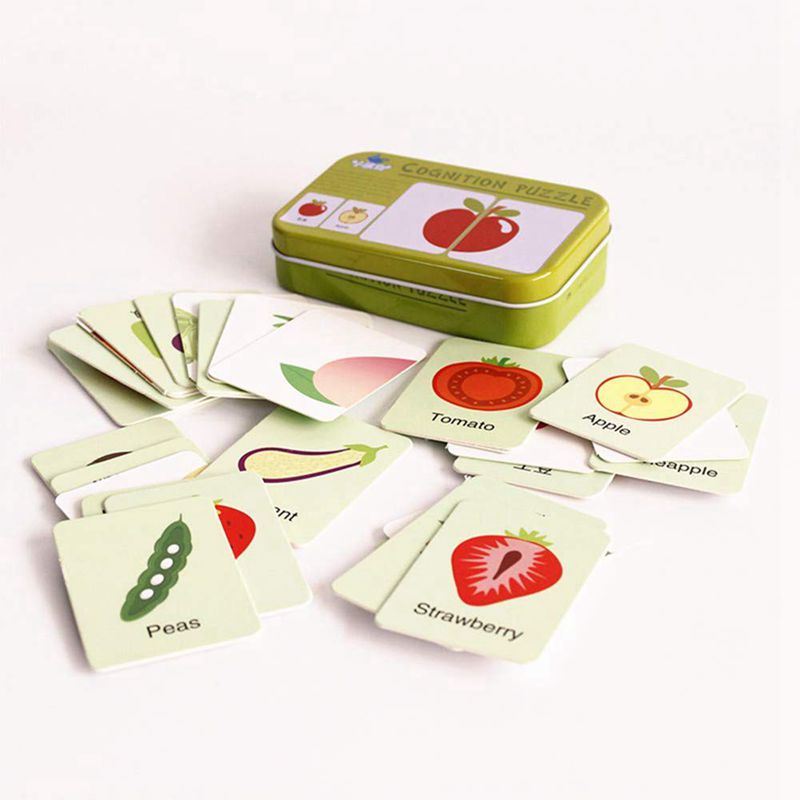 Baby Baby 32Pcs Flash Card Jigsaw Cognitie Puzzel Vorm Matching Puzzel Cognitieve Leren Vroege Onderwijs Kaart Leren Speelgoed