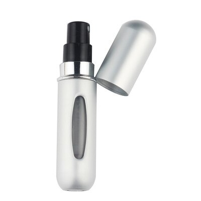 5ml mini flacons de parfum rechargeables pratiques avec pompe à parfum en spray, contenants cosmétiques vides, flacon atomiseur en spray pour voyage: 5ml argentés