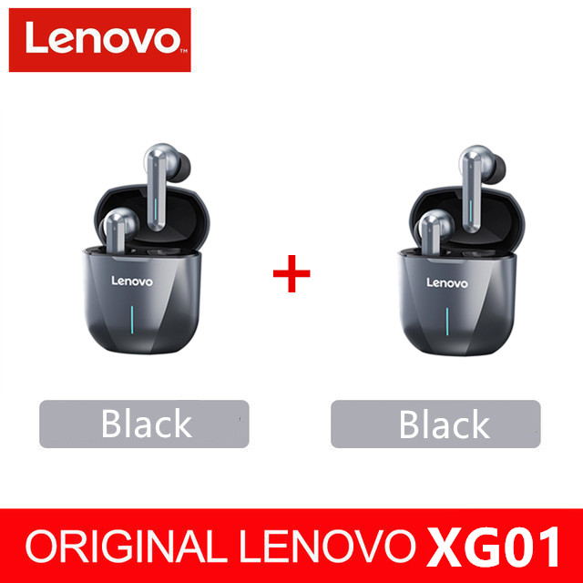 Lenovo XG01 Gaming Earbuds 50ms Low Latency TWS Bluetooth Earphone with Mic HiFi wireless headphones ipx5 waterproof Earbuds: XG01 black 2