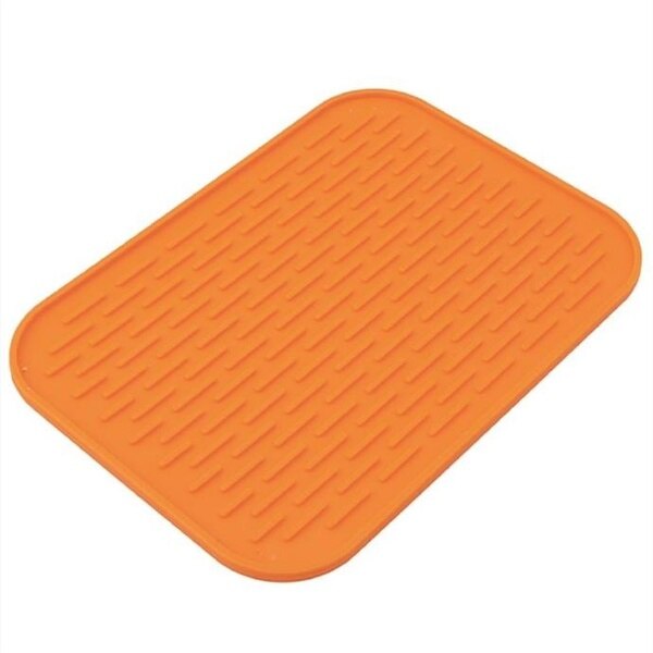 Tapis de cuisine, antidérapant, résistant à la chaleur, sous-plat, Pot, plateau redresseur, tapis isolants aux couleurs riches: Orange