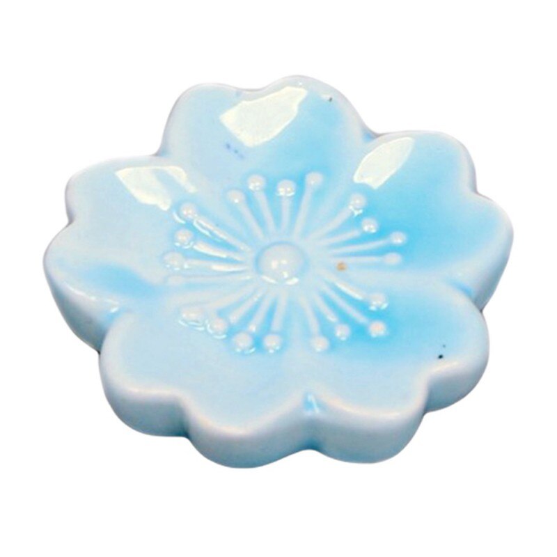 Keramische Sakura Bloesems Eetstokjes Houder Lepel Vork Chopstick Rest Stand Keuken Gereedschap Servies Eettafel Decoratie: light blue