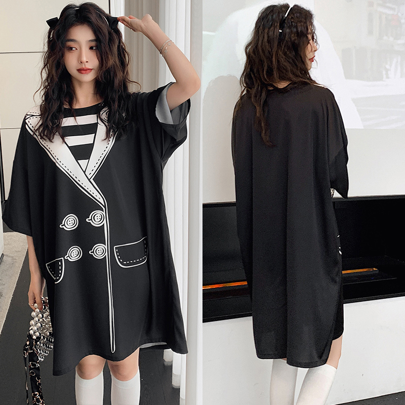 Satijnen Nachtjapon Vrouwen Nachtkleding Chiffon Nachtjapon Kawaii Lingerie Gewaad Vest Sexy Nachtkleding Zijde Slaap Tops Zomer 2022: Painted Suit