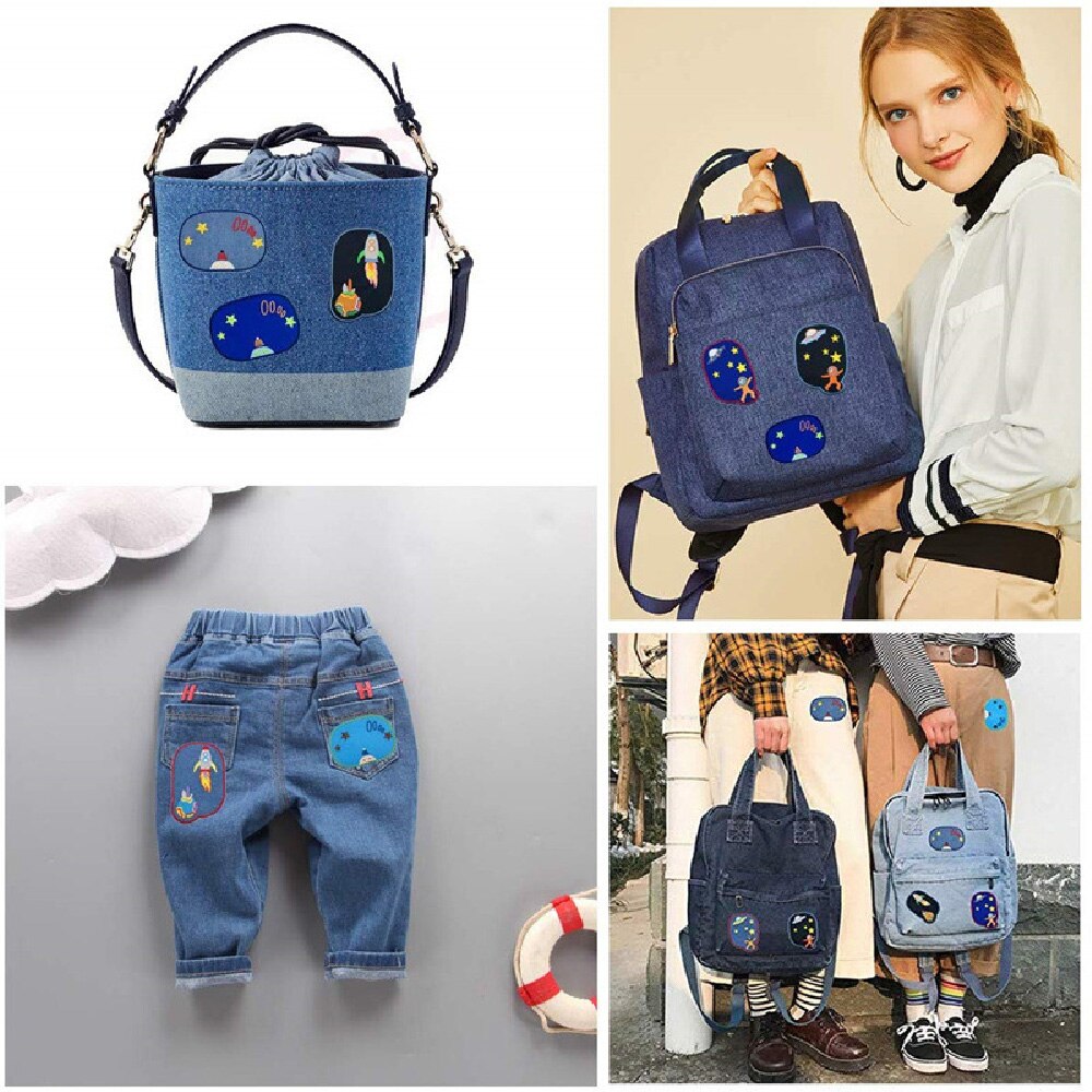 5 uds reparación, costura codo rodilla parches hierro sobre parche para ropa Jeans rayas pegatinas insignia bordada niños paño