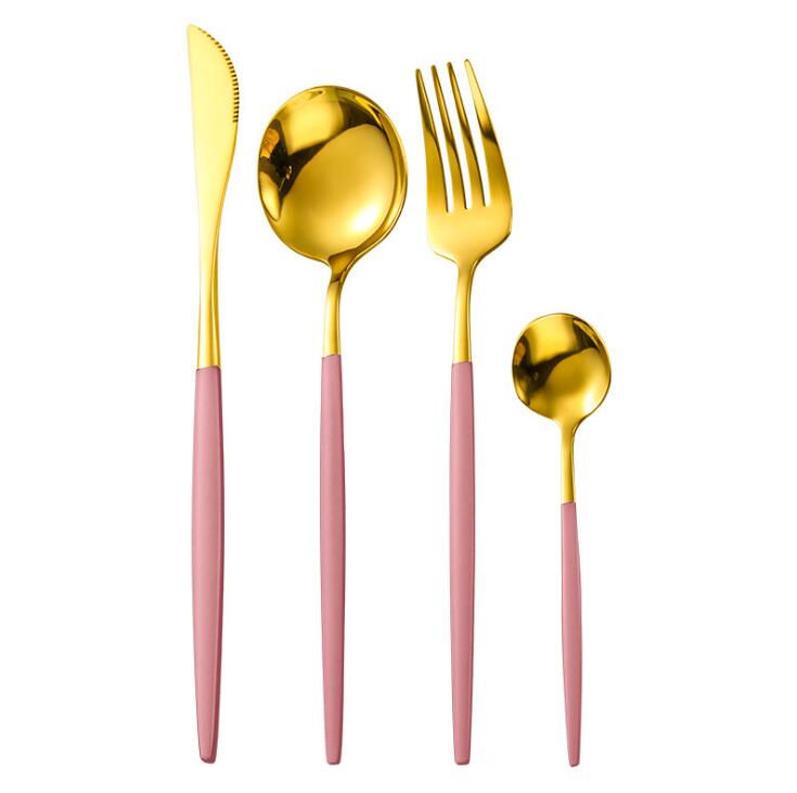 Ensemble de couverts en acier inoxydable ensemble de vaisselle couteau à Steak fourchette ensemble cuillère à café cuillère à café couverts vaisselle ensembles argenterie de cuisine: 12