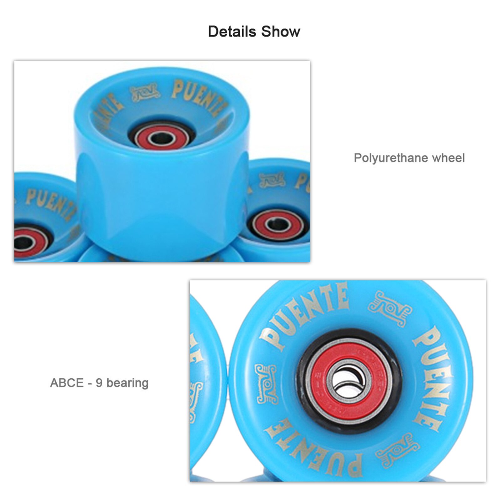 4Pcs/Set Cruiser Skateboard Wheels PU Wheels Long Board Cruiser 60 X 45MM Wheels With ABEC-9 Bearings