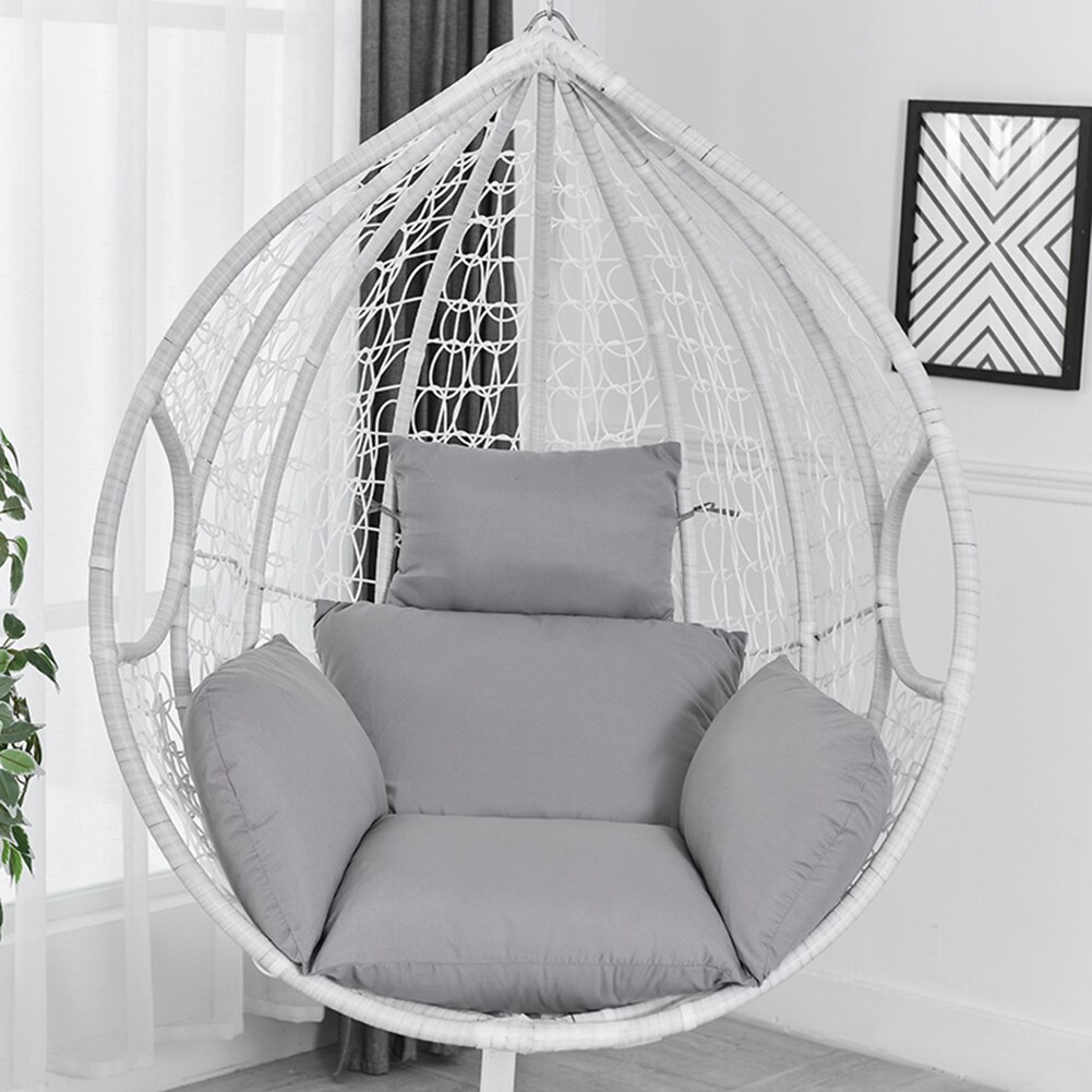 Rocking Chair Seat Cushion Swing Hanging Basket Back Pads Hanging Egg Hammock Chair Cushion for Home Garden Hammock: Light Grey