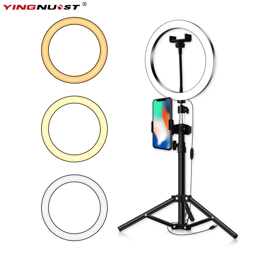 Anello di Luce LED 16/20/26 centimetri 5600K 64 LED Selfie Anello Lampada Fotografica di Illuminazione Con Il Treppiedi supporto del telefono USB Spina Photo Studio