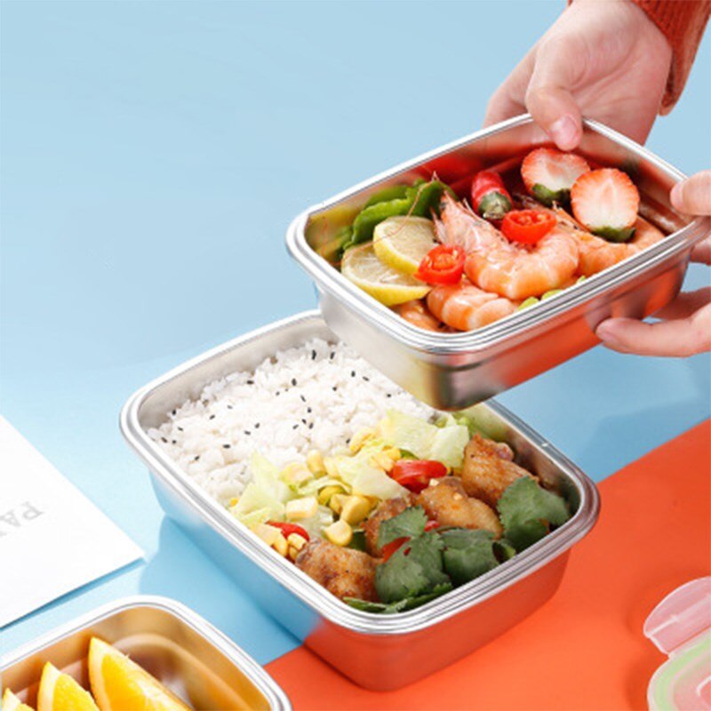 304 Stainlesss Steel Lunch Box Containers Food Preservation Leak Proof Aldult Lunch Box Food Storage Container Bento Box For Kid