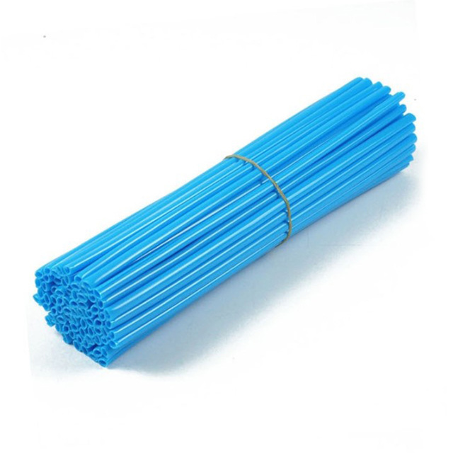 72pcs MTB Wheel Rim Spoke Shrouds Skins Covers Bike Wheel Spoke Sleeves Wraps Cover Mountain Bike Cycle Parts: Light Blue