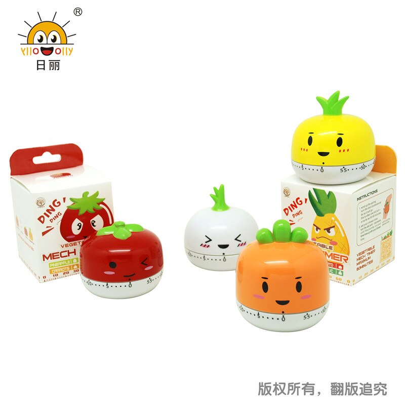 Kitchen Timer, 55 Minutes Cute Cartoon Mechanical Loud Alarm Counters Countdown Timer Cooking Tool