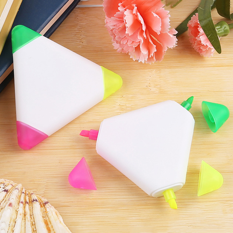 Highligter Markers Triangle Polygon Highlighters Pen Japanese Stationery Multicolor Marke Pen School 1pc