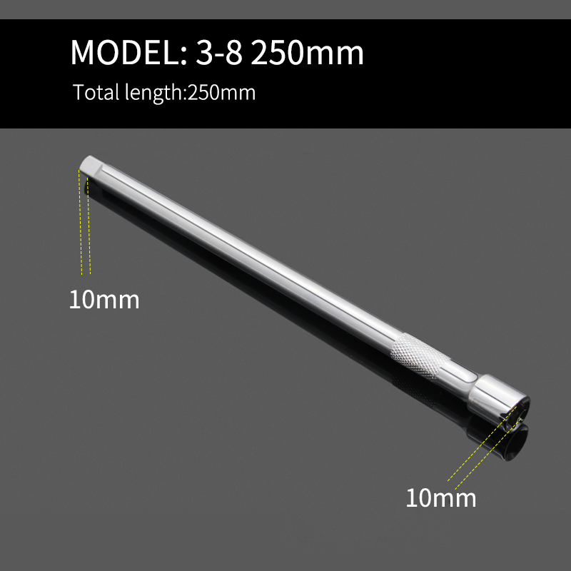 Socket ratchet wrench extension bar 1/4" 3/8" 1/2" crv 50/75/100/125/150/250mm long bar: 3-8 250mm