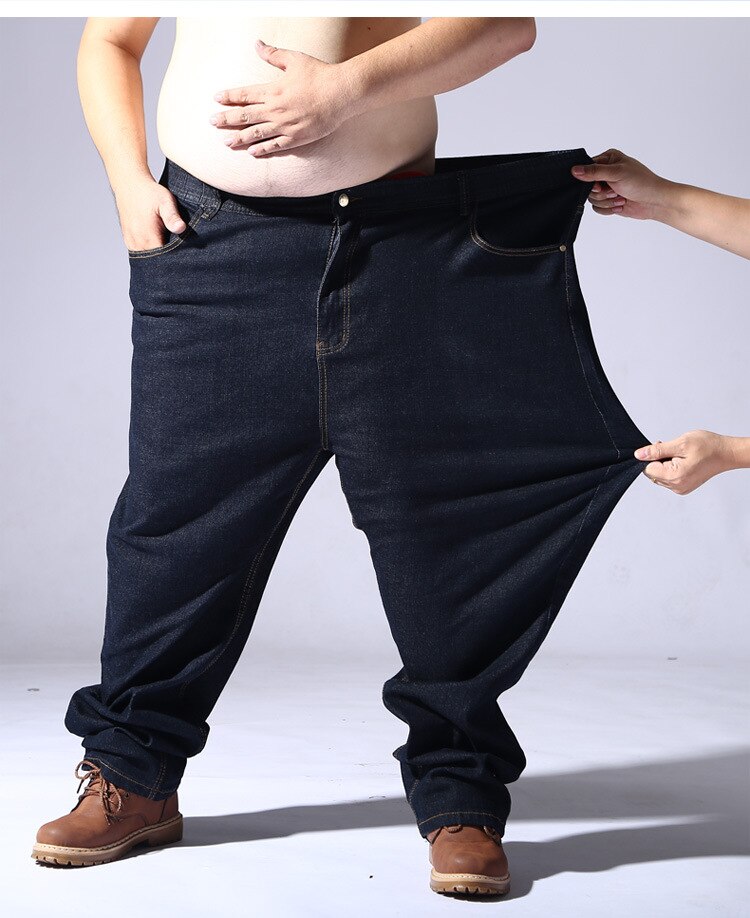 Jeans i stor størrelse til mænd oversize 11xl 12xl 13xl 14xl højtaljede jeansbukser mænd denimbukser lige 62 64 66 elastiske jeans