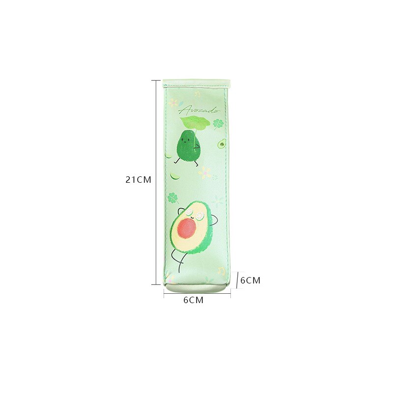 Avocado Kawaii Pencil Bag High Capacity Pu Pencil Pouch Cute Pen Case For Student School Office Supplies Stationery