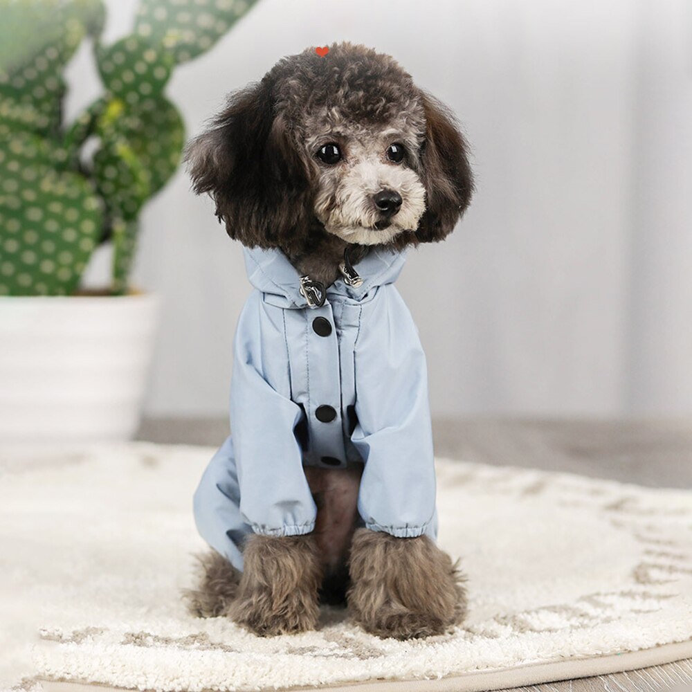 Reflective Dog Raincoat Traction Rain Coat Waterproof Windproof Jacket For Puppy Chihuahua Dog Clothes Jumpsuit Pet Costume
