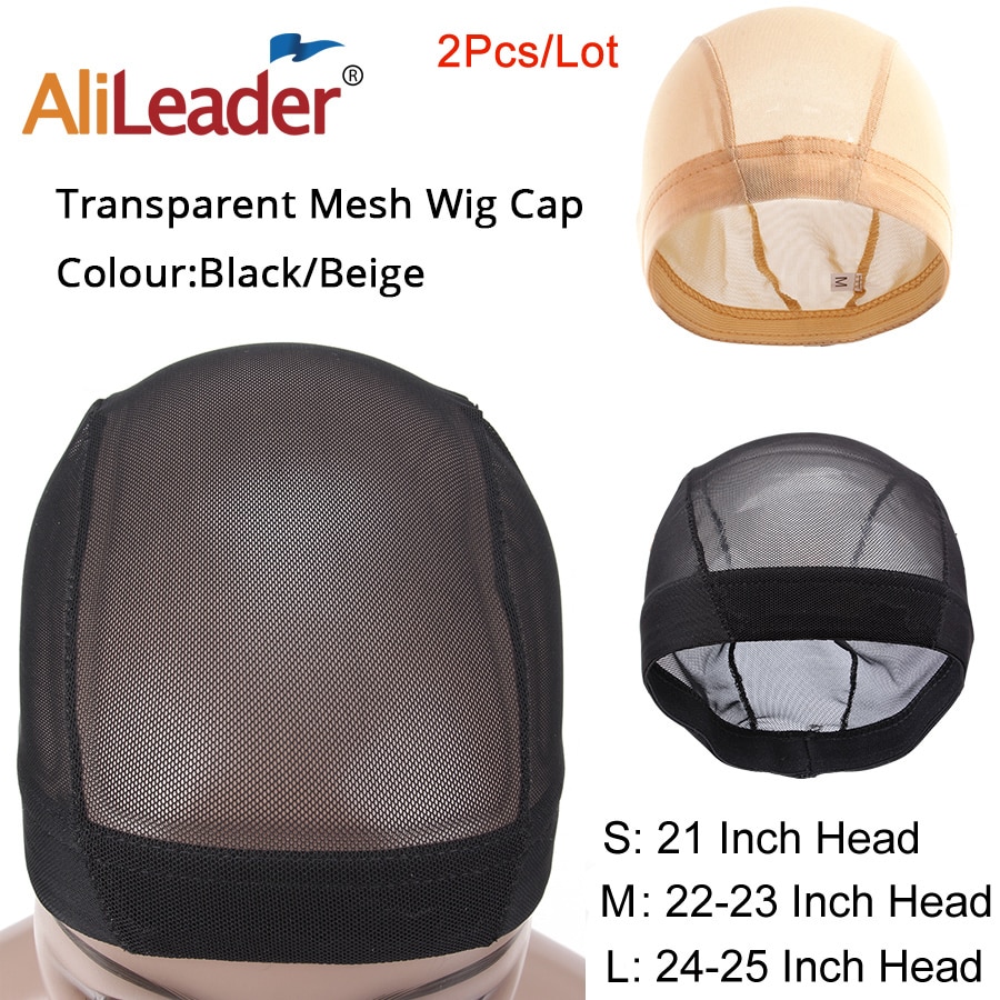 Alileader 2 unids/lote negro Rubio desnudo de malla de cúpula tapa ventilado peluca tapa para Amking una peluca de malla transpirable pelo neto S/M/L tamaño