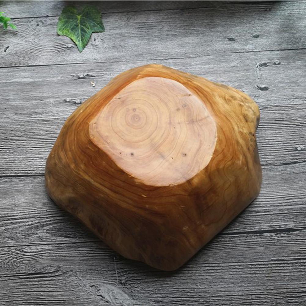 Creatieve Houten Wortel Carving Opbergvak Plaat Kom Kan Ronde Vierkante Fruit Taart Snack