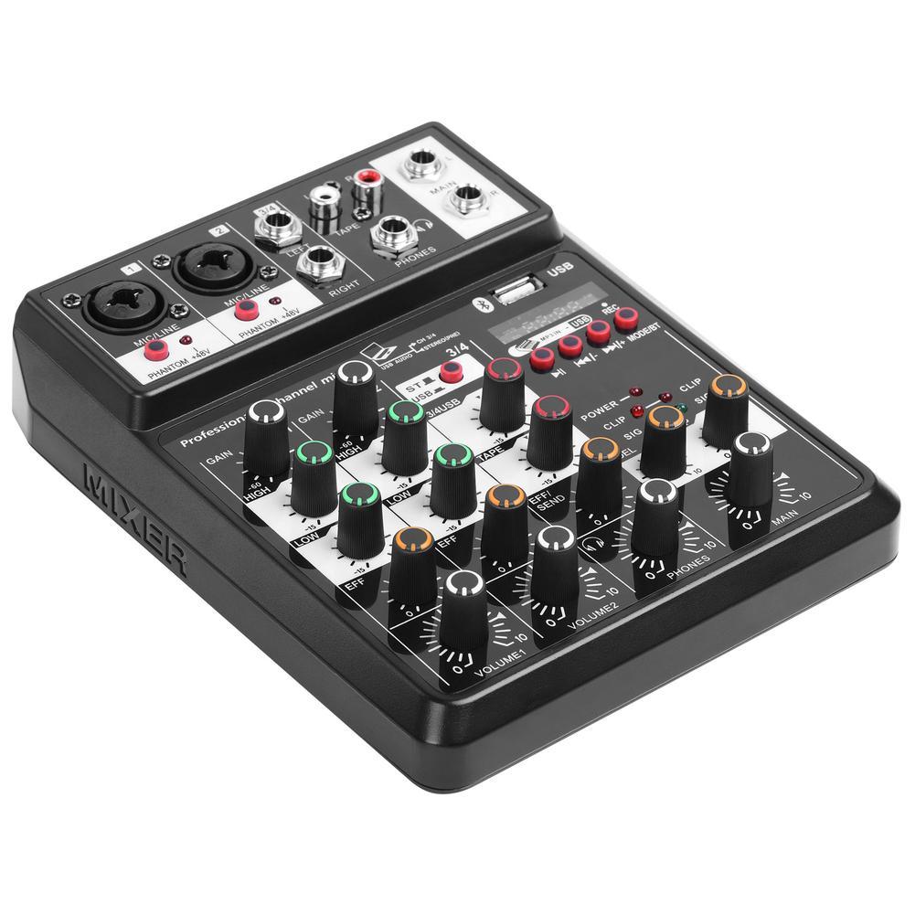 Wireless 4 channel Mixing console mixer Audio interface Portable mixer audio usb interface Sound Mixing Console Bluetooth mixer