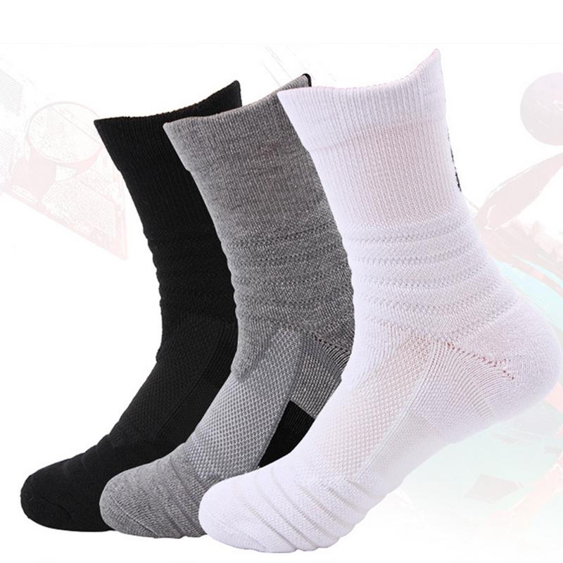 Men High Sports Socks Discontinuous Pile Loop Sweat Absorbent Non - Slip Basketball Socks For Outdoor Sports Badminton Running