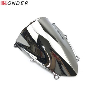 Parabrisas de doble burbuja para coche, accesorio para Honda CBR 600, 2007, 600RR, F5, CBR600RR, CBR600 RR, 07, 08, 09, 10, 11, 12: Chrome