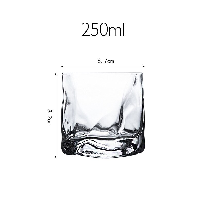 Verre coloré Wisky pour boissons alcoolisées, pour Bar européen et japonais, pour whisky, bière, verre à eau de Brandy: Clear 250ml