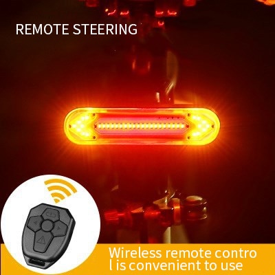 Bicycle Tail Light，LED Wireless Remote Control Steering Light, MTB Mountain Bike Remote Control Safety Warning Lamp