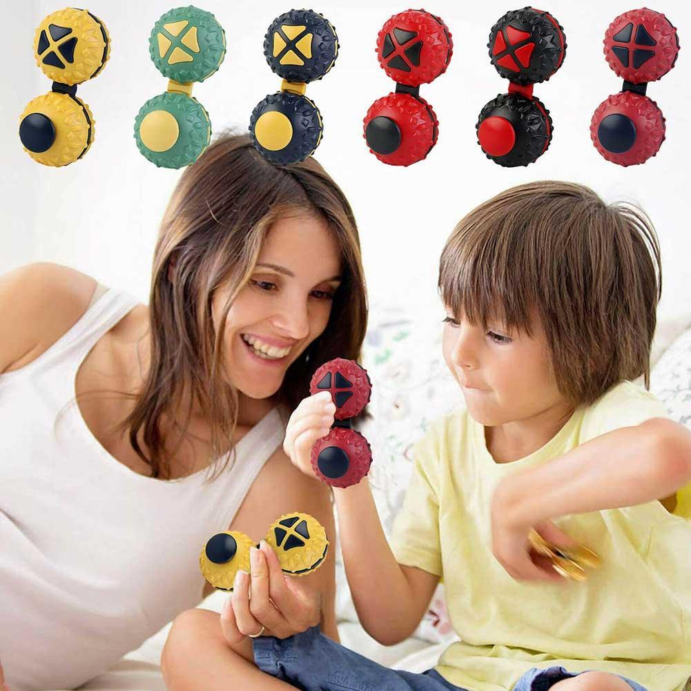 Dekompression Massage Ball mit ASMR Klang 2 in 1 Verbunden Fingerspitze Kreisel Massage Ball Hand Spinner Zappeln Multi-funktion spielzeug