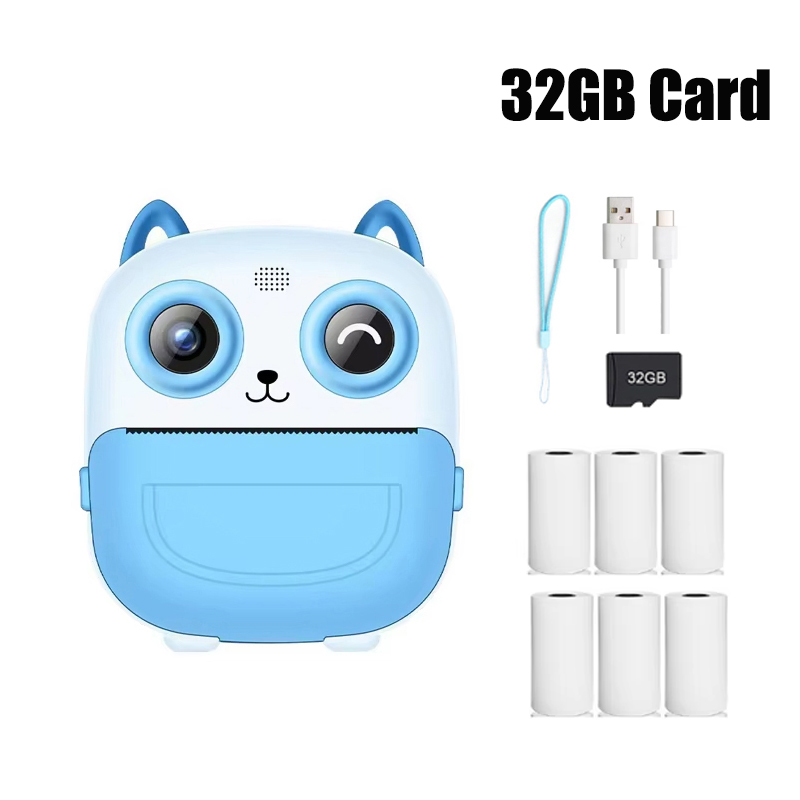 Bee Kids Camera Instant Camera 1080P HD Dual Lens Selfie Digitale Camera Print voor Meisjes Jongens Kerst Verjaardagscadeautjes Speelgoed: Marineblauw