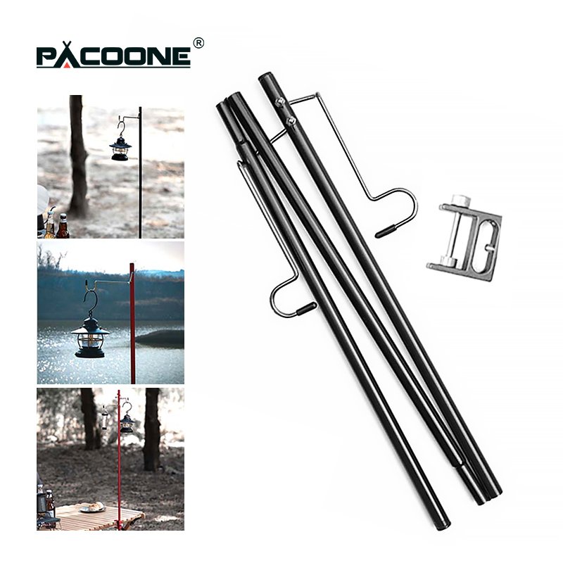 PACOONE Portable Detachable Light Stand Camping Lantern Lamp Hanger Ultralight Light Holder Brackets Tourist Equipment