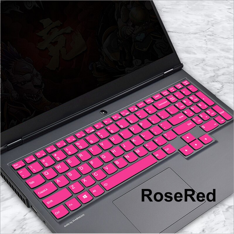 Unique Silicone Waterproof Cover Laptop Keyboards Skin For Lenovo Legion 15.6" R7000/Y7000/R7000P/Y7000P Keyboard Stickers: RoseRed