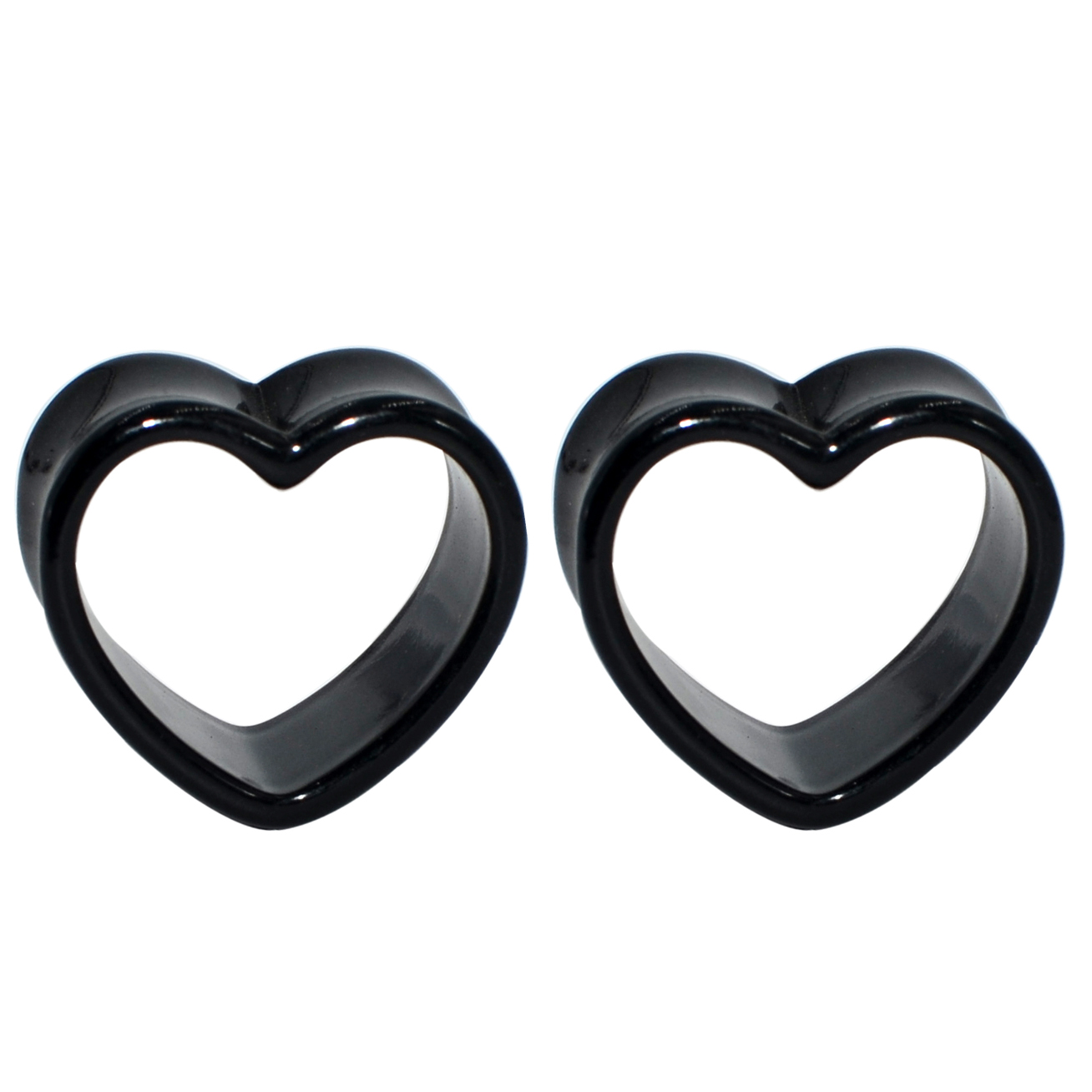 Acrylic Love Black White Heart shaped Hollow Transparent Ear Gauge Piercing Clear Ear Tunnel Ear Expander 4mm-25mm: WHITE / Light Yellow Gold Color