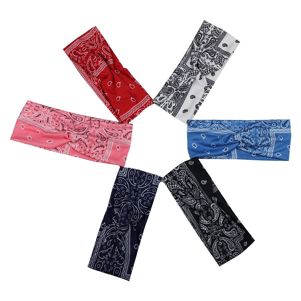 Bohemian Cross Elastic Hair Band Women Chiffon Silk Headband For Ladies Head band Hair Accessories Sports Wash Headwear