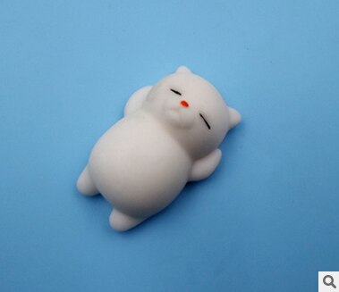 Mini Squishy Cute Animal Antistress Ball Squeeze Soft Sticky Stress Release Funny Toy: White Cat