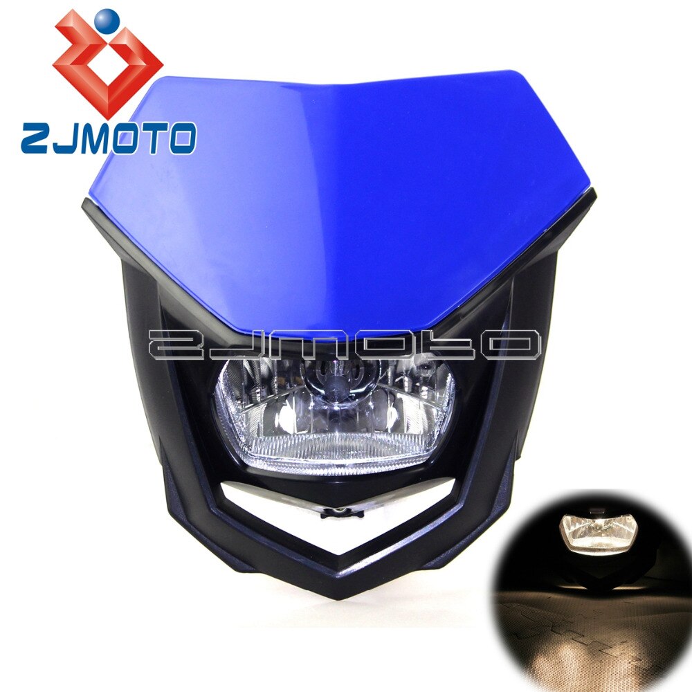 ZJMOTO H4 35W Scheinwerfer Verkleidung Blau Off Road Motorrad Scheinwerfer Enduro Scheinwerfer Streetfighter Für Yamaha YZ YZF WR WRF DT XT