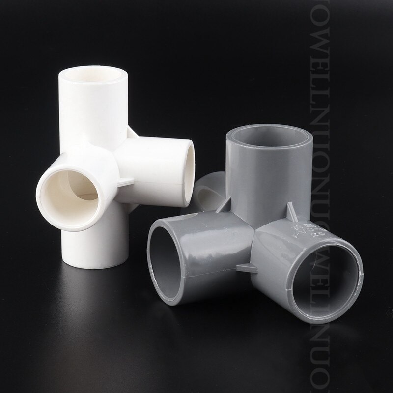 10pcs PVC Connectors Water Supply Pipe Fittings Equal Four-way Garden Irrigation Pipe Adapter Greenhouse Tube Joint