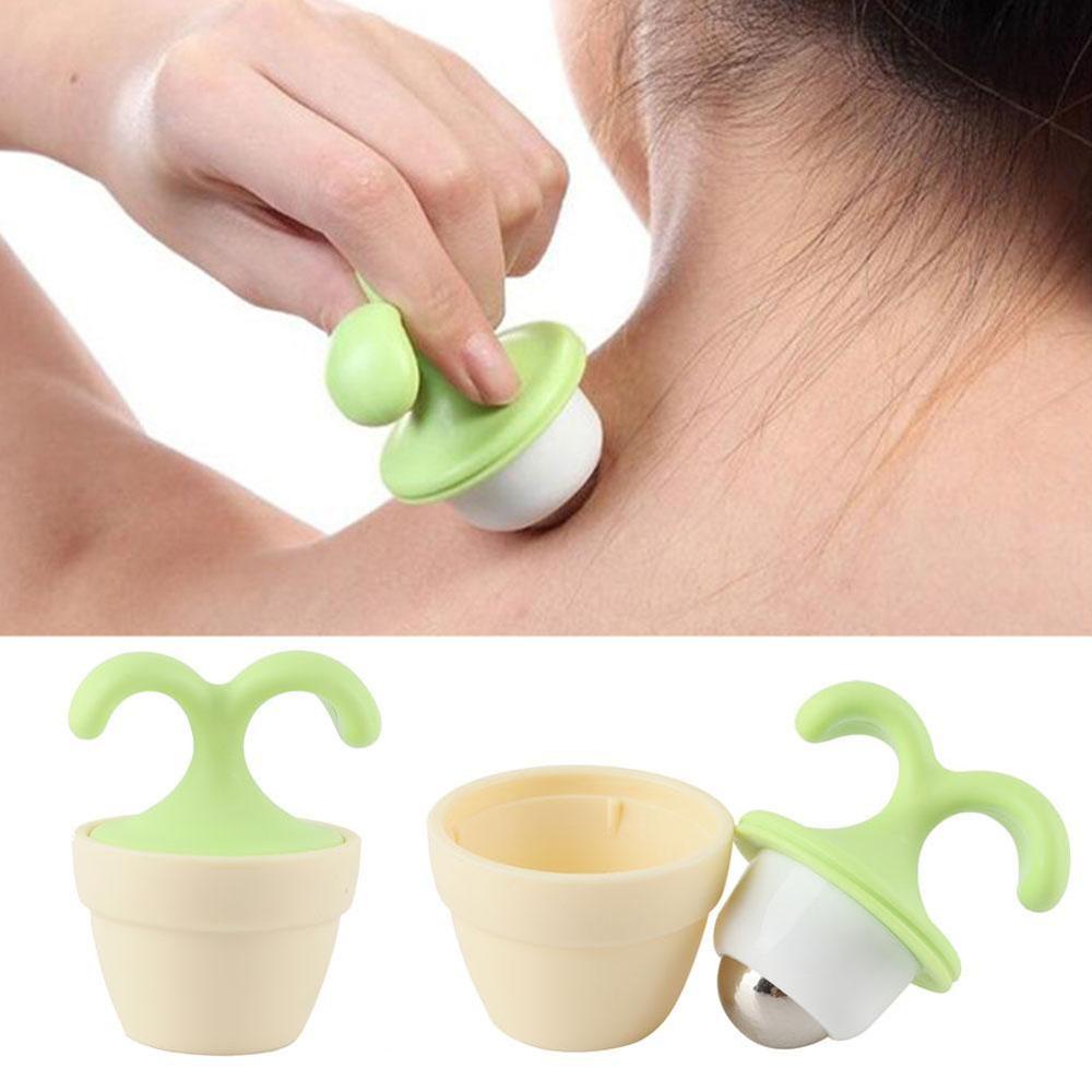 Masajeador Manual de mano para el cuerpo con forma de planta en maceta en miniatura, para escritorio, pie, cuentas, rodillo, cuello, cara, bola, decoración, Massa E5V0