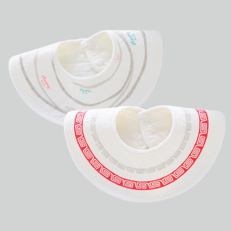 Bavoirs imperméables en coton imprimé | 2 pièces, mignons dessin animé, bavoir rond pour bébé, serviette Saliva, choses pour enfants, automne hiver: 5