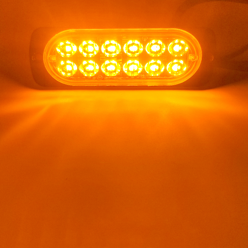 4PCS Yellow 12 LED 36W Light Bar Car Truck Hazard Beacon Warning Lamp Grill Breakdown DC12V Led Amber Lamp Accessories