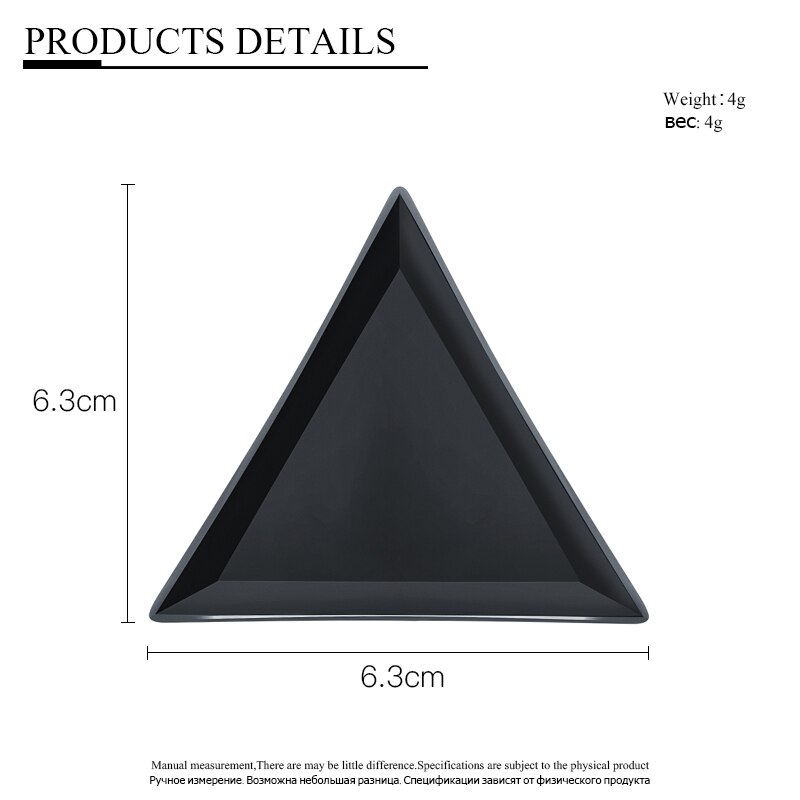 1 pièces pointillant Triangle plaque plateau manucure outil plaque pour strass bijoux Nail Art stockage support de la boîte conteneur manucure outil