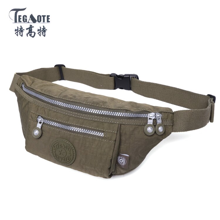 TEGAOTE Molle Waist Bags Waterproof Men Belt Bag Bolsa Casual Waist Pack nylon Work Waist Bag Small bags 1536: arm green