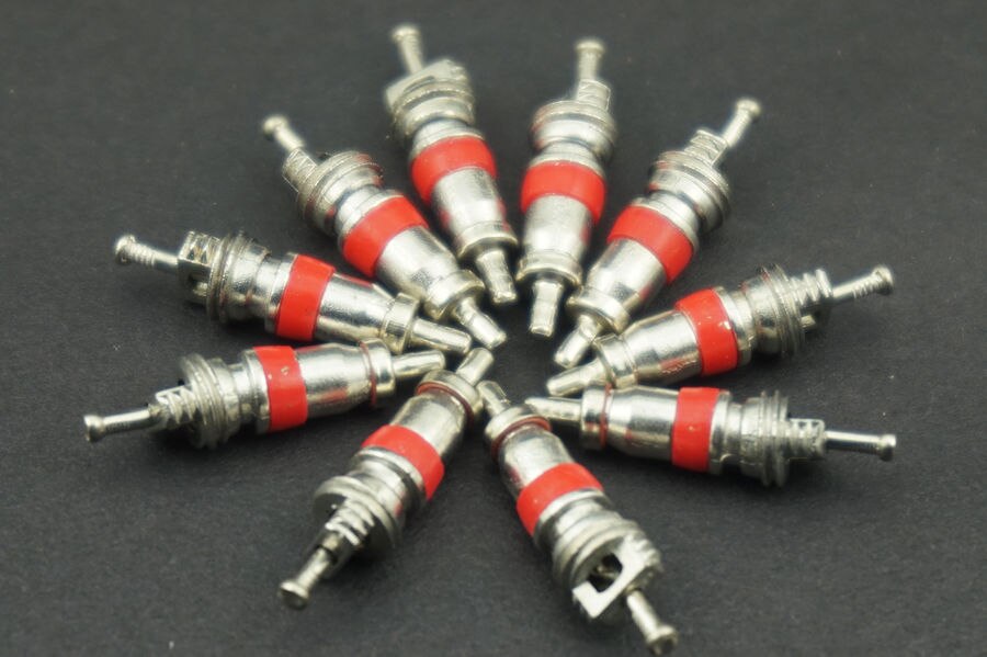 Núcleo de válvula Schrader de reparación para aire acondicionado de coche, recambio de neumático de bicicleta, HVAC, 100 unids/lote