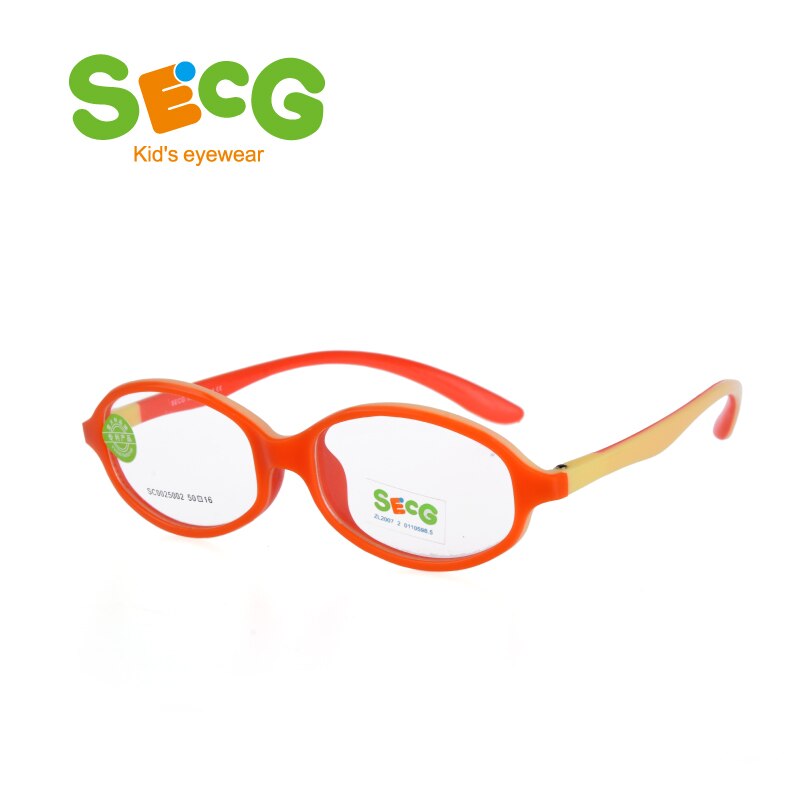 SECG-Montura de Gafas para niños, lentes para miopía, redondas, ópticas, de silicona: C75