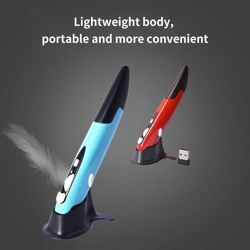 Wireless Mouse Pen 2.4G DPI Adjustable Portable Vertical Pen-shaped Stylus for Computer