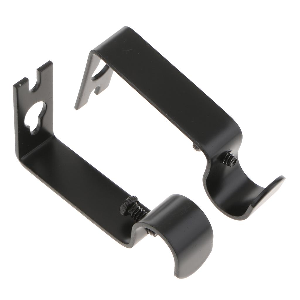 2 Stück Gardinen stangen wand halterung für Stange/Stange bis 15,88mm/0,62 Zoll Durchmesser: Black